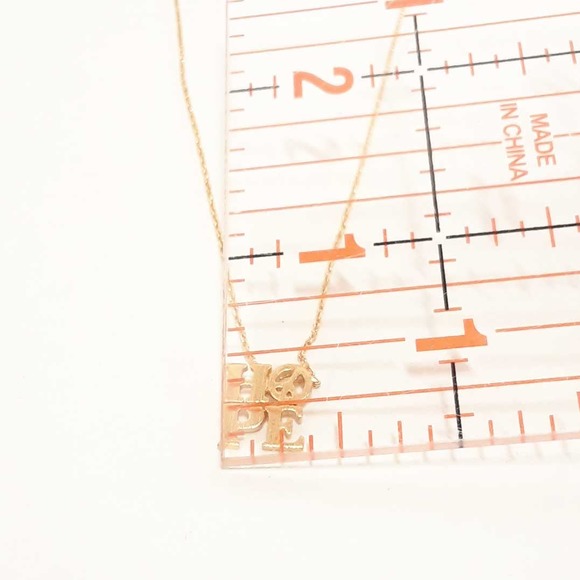 Hope Peace Sign Gold Tone Chain Necklace - NEW! US Seller, Mini Pendant, Kawaii - Picture 6 of 6